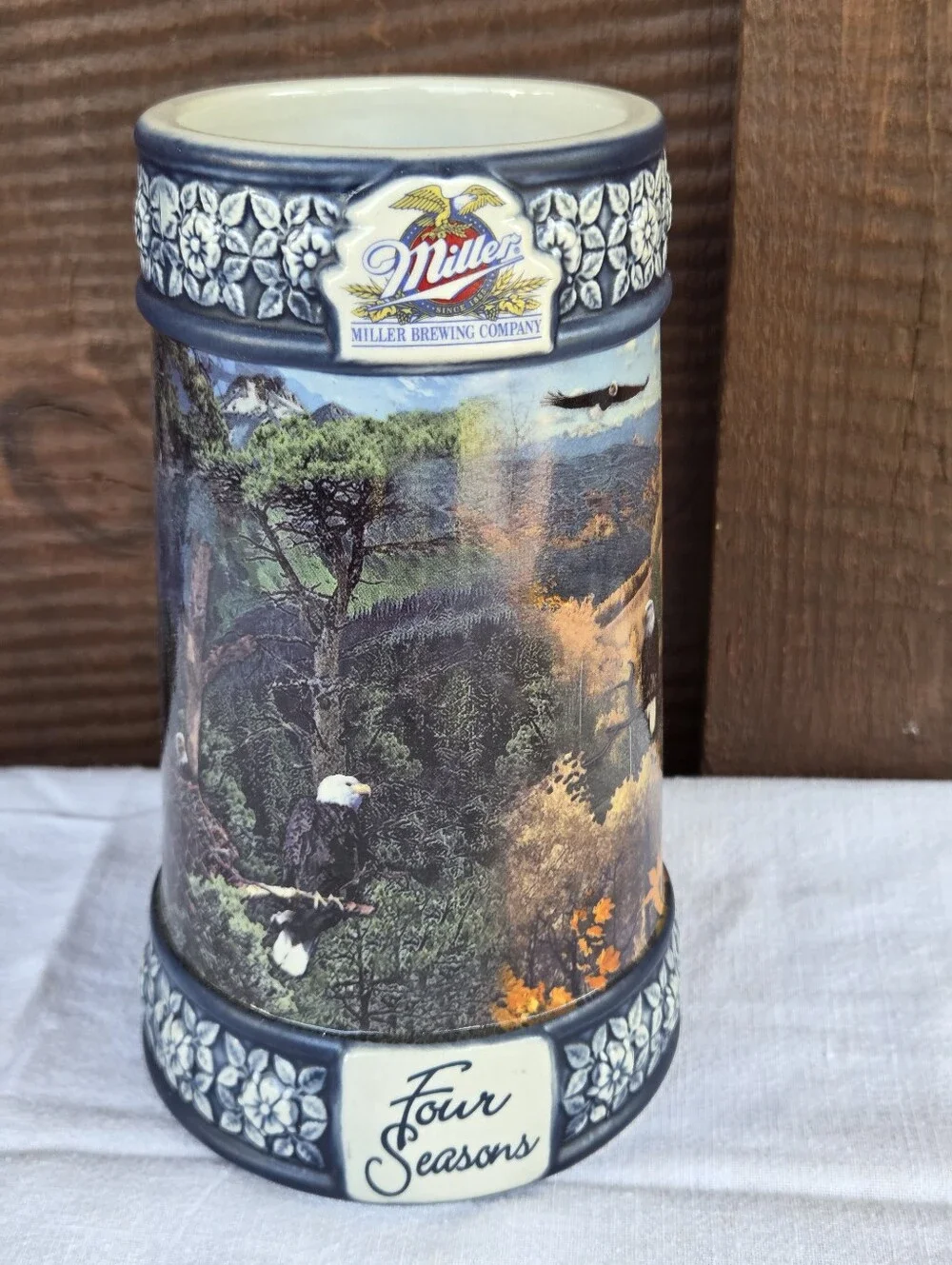 Miller Brewing Company Majestic Wildlife Bald Eagle Four Seasons Beer Stein